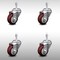 Service Caster 3.5 Inch SS Maroon Polyurethane Wheel Swivel 3/8 Inch Threaded Stem Caster Set SCC-SSTS20S3514-PPUB-MRN-381615-4 - alternate 1